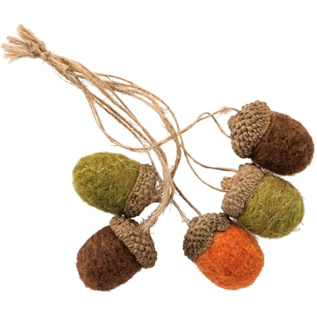 Multi Acorn Set - Felt, Polyester, Jute