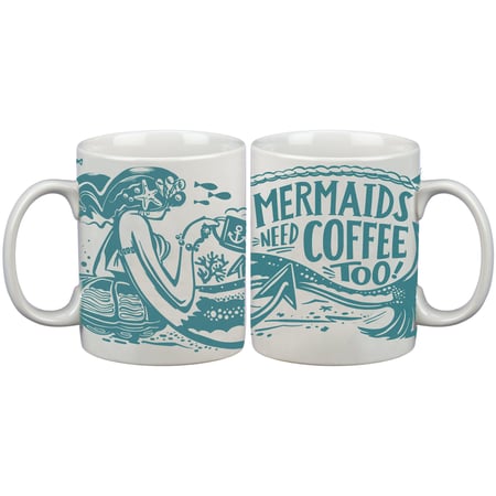 Mermaids Need Coffee Mug - Stoneware