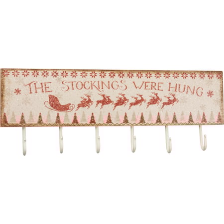 The Stockings Were Hung Hook Board - Wood, Paper, Metal, Mica