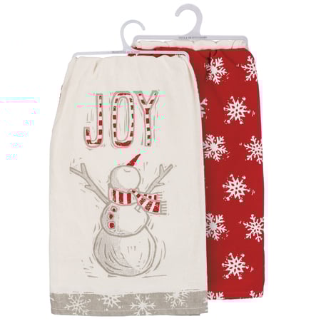 Joy Snowman Kitchen Towel Set - Cotton
