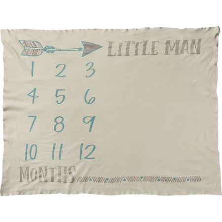 Little Man Milestone Blanket - Cotton