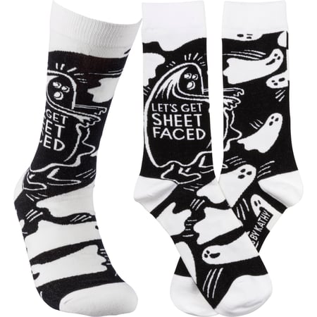 Let's Get Sheet Faced Socks - Cotton, Nylon, Spandex