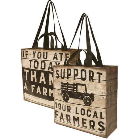 Support Your Local Farmers Market Tote - Post-Consumer Material, Nylon