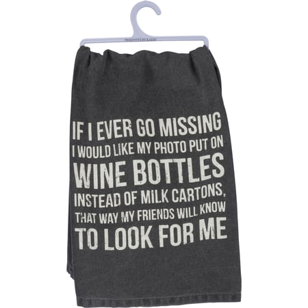 Wine Bottles Instead Milk Cartons Kitchen Towel - Cotton