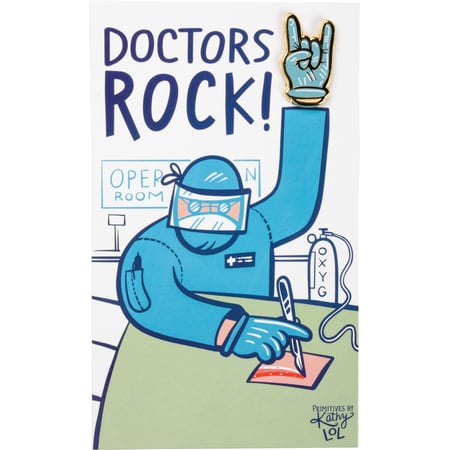 Doctors Rock Enamel Pin - Metal, Enamel, Paper