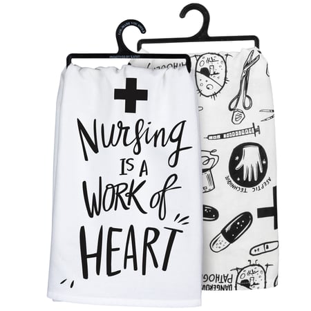 Nursing Is A Work Of Heart Kitchen Towel - Cotton