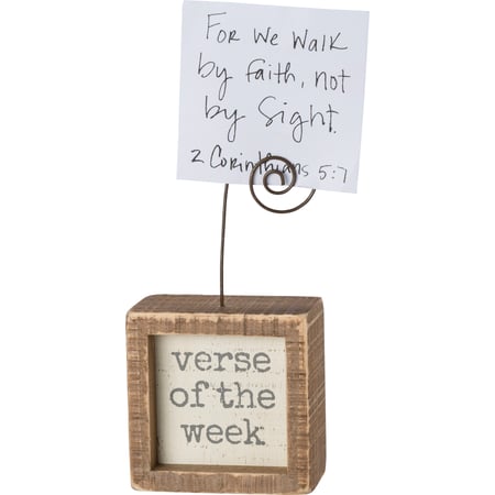 Verse of the week Mini Inset Photo Block - Wood, Wire