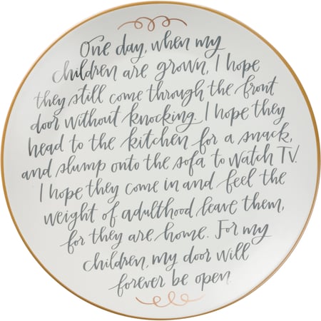 For My Children Door Will Forever Memory Plate - Stoneware