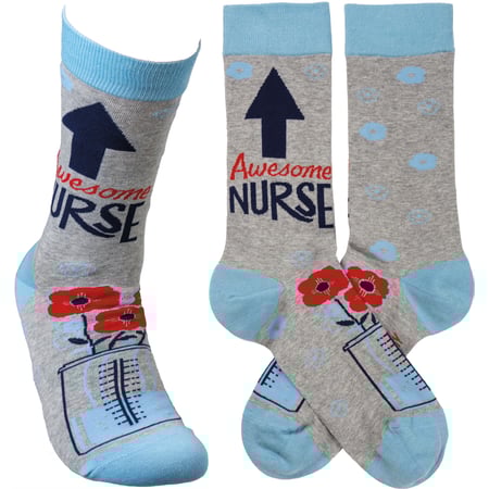 Awesome Nurse Socks - Cotton, Nylon, Spandex