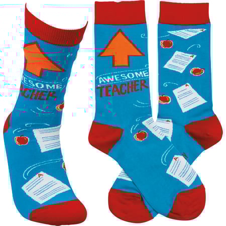 Awesome Teacher Socks - Cotton, Nylon, Spandex