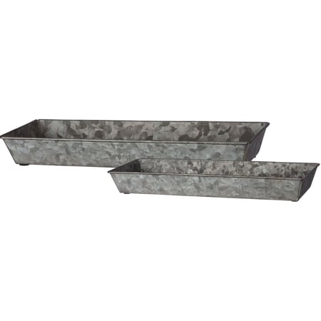 Rectangular Galvanized Tray Set - Metal