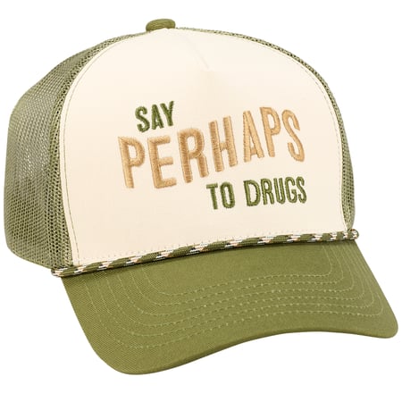 Say Perhaps Trucker Hat - Cotton, Polyester, Plastic