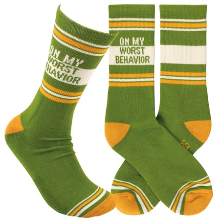 On My Worst Behavior Socks - Cotton, Nylon, Spandex