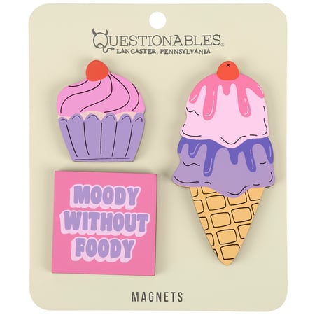 Moody Without Foody Magnet Set - Wood, Metal, Magnet