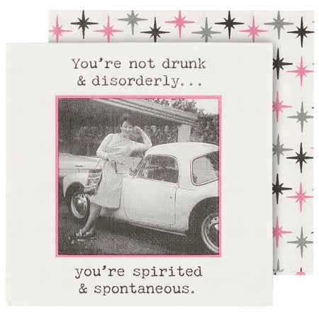 Spirited And Spontaneous Beverage Napkin - Paper