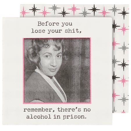 No Alcohol In Prison Beverage Napkin - Paper