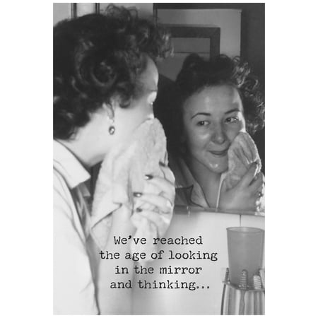 Looking In The Mirror Greeting Card - Paper