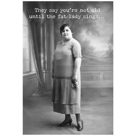 Fat Lady Sings Greeting Card - Paper