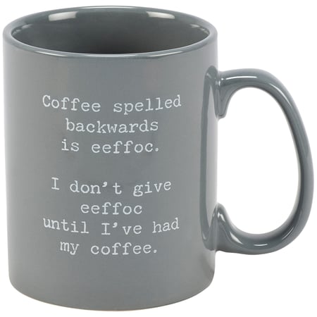 Coffee Backwards Mug - Stoneware
