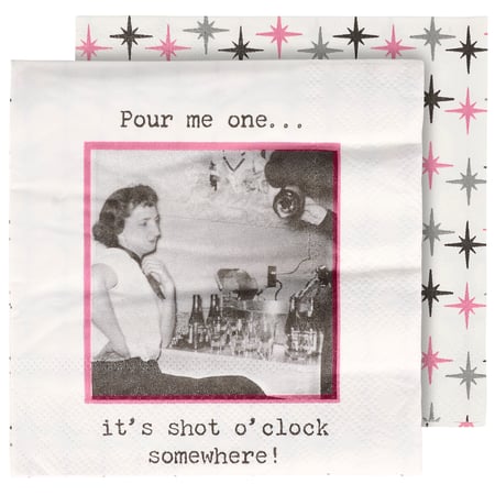 It's Shot O'Clock Somewhere Beverage Napkin - Paper