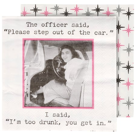 The Officer Said I Said Beverage Napkin - Paper