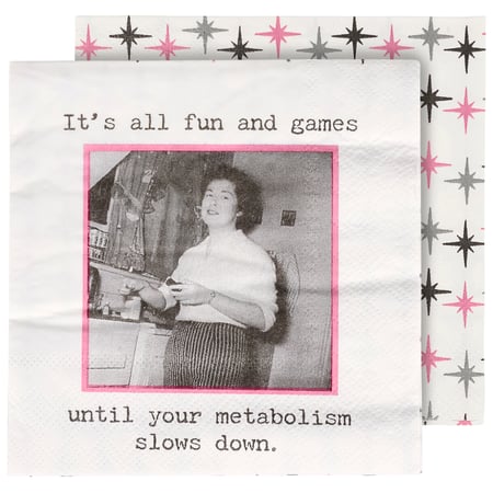 Until Metabolism Slows Down Beverage Napkin - Paper