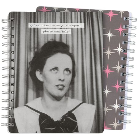 My Brain Has Too Many Tabs Open Spiral Notebook - Paper, Metal