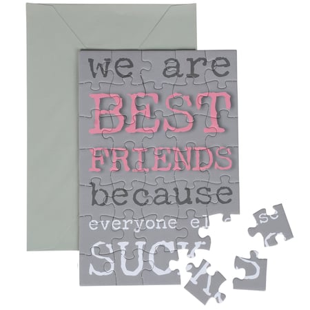 Best Friends Because Puzzle Card - Paper