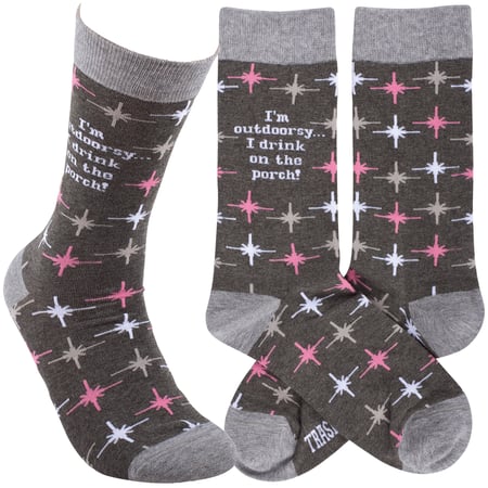 I'm Outdoorsy Socks - Cotton, Nylon, Spandex