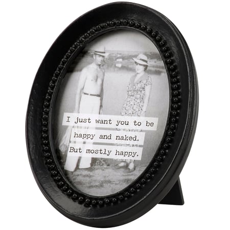 Mostly Happy Framed Art - Wood, Paper