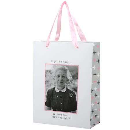 Iron That Birthday Suit Small Gift Bag - Paper, Ribbon