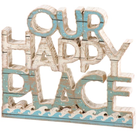 Happy Place Chunky Sitter - Wood, Paper