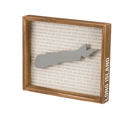 Long Island Reverse Box Sign - Wood